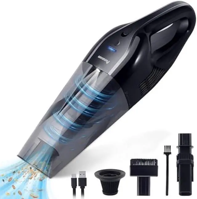 Main image of Portable Handheld Vacuum Cordless  10,000Pa Suction Power, Lightweight 1.8 lbs, Washable HEPA Filter, LED Light, Quiet, 800ml Dustbin, Perfect for Home