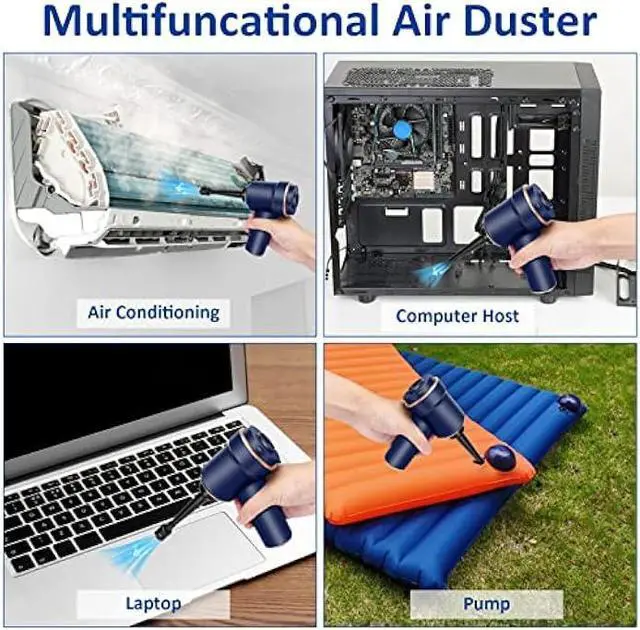 Alt view image 5 of 5 - 8Kpa Mini Handheld Vacuum Cleaner, 120W High Power Cordless Keyboard Vacuum, 2-in-1 Desk Vacuum & Air Duster with LED Light & Multi-Nozzles for Car, Computer, Sewing Machine