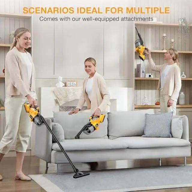 Alt view image 2 of 5 - Cordless Vacuum for Dewalt 20V Battery, Handheld Vacuum Cleaner with Washable HEPA Filter, Powerful Suction Cleaner for Car, Carpets, Furniture (Battery Not Included)