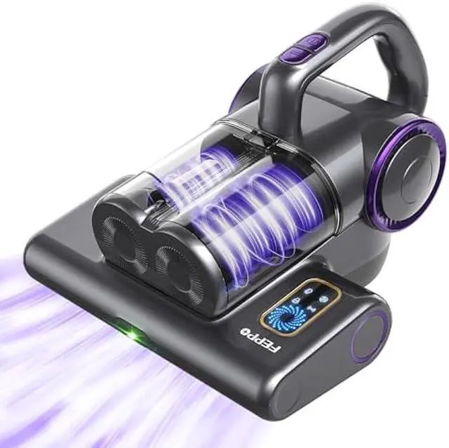 Main image of FEPPO Mattress Vacuum Cleaner, 16Kpa Bed Vacuum Cleaner with 253.7nm UV-C Light, 140°F Heat, HEPA Filter & Ultrasonic, Versatile Handheld Vacuums for Bed, Sofa, Couch, Crib(Corded, 500W)