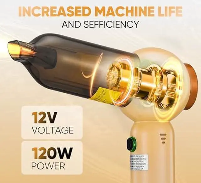 Alt view image 4 of 5 - Handheld Vacuum Cleaner Cordless - 18000PA Strong Suction Rechargeable, 3-Speed Adjustable Portable Mini Dust Buster for Pet Hair, Car Detailing, Home, Office & Car Cleaning