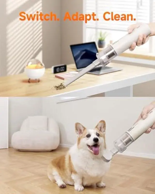 Alt view image 3 of 6 - BASA Handheld Car Vacuum Cleaner, 12000Pa 4-in-1 Cordless Vacuum Cleaner and Air Duster, Mini Portable Vacuum with 25-Min Runtime, HEPA Filter and Multi-Nozzles for Car, Home, Office, Pet