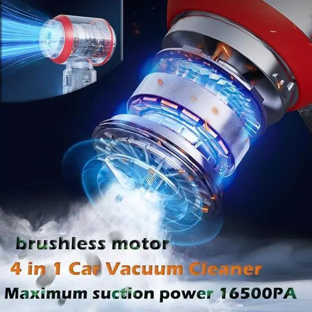 Alt view image 4 of 6 - Car Vacuum Cleaner High Power Upgrade 21000PA 3-in-1 Car Vacuum Cleaner for Home, Car, Office (Black Classic)