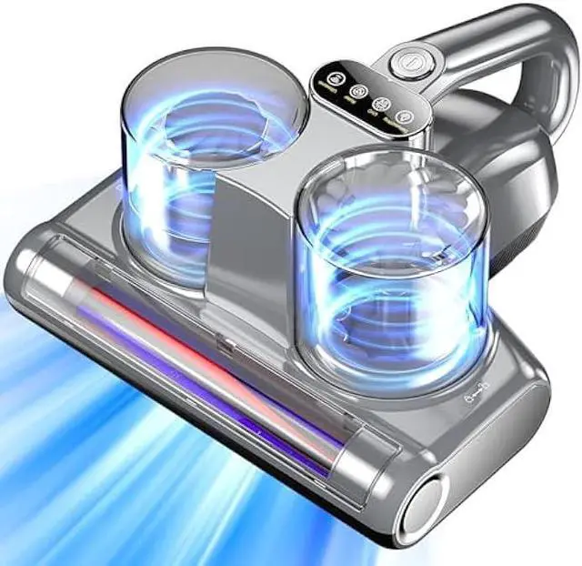 Main image of Bed Vacuum Cleaner 5 in 1 with Mattress Vacuum 16Kpa Suction 253.7nm UV-C Light, HEPA Filtration, Ultrasonic, Heating, 30000Rpm/Min Brushroll Rotation, Replacement Filter Included, 500W, Corded