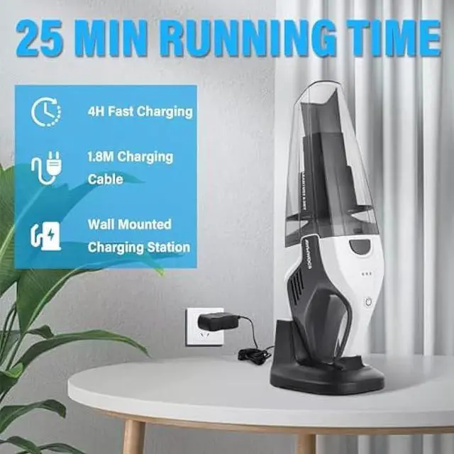 Alt view image 5 of 6 - 9700Pa Handheld Vacuum Cordless, 100W Portable Car Vacuum, Wet Dry Hand Held Vacuum, Lightweight Low-Noise Washable HEPA Filter Vacuum Cleaner for Car/Home/Pet/Office