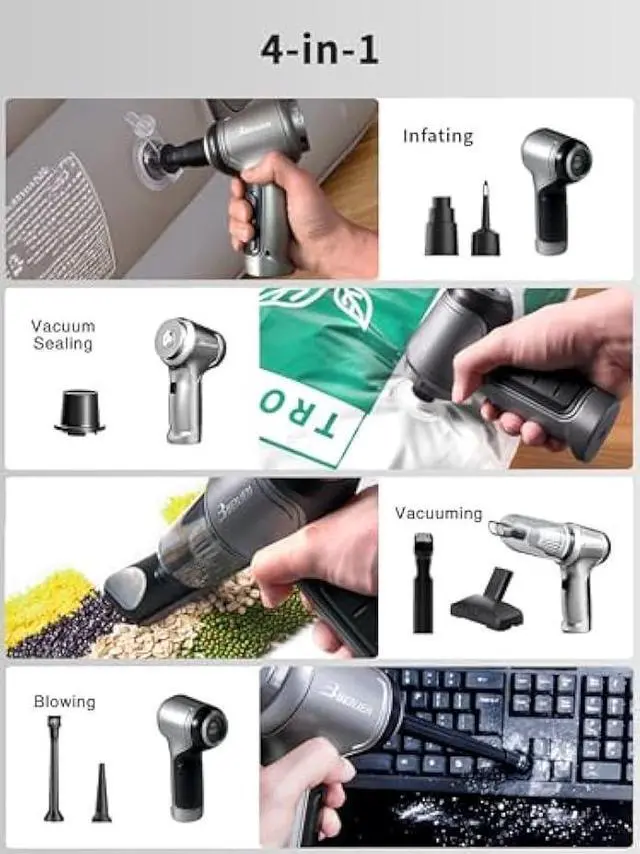 Alt view image 2 of 5 - BENJEN Mini Car Vacuum Cleane, 15000 PA High Power with Brushless Motor, for Car, Office & Home Cleaning