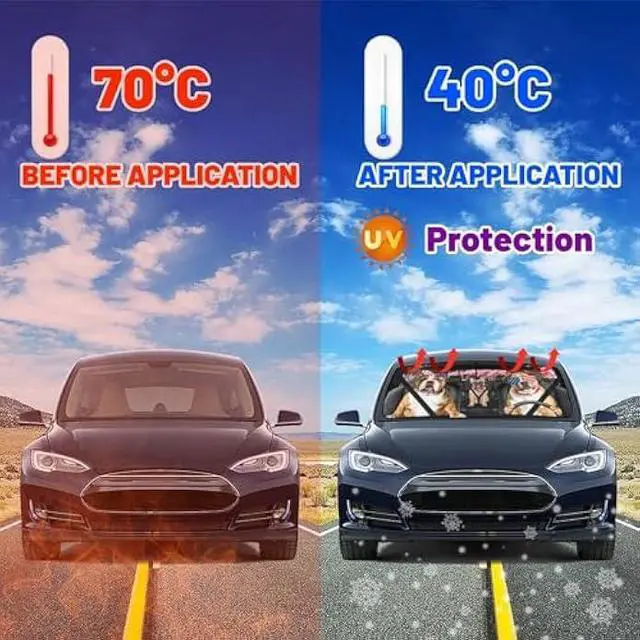 Alt view image 5 of 7 - American Flag Car Windshield Sun Shade Umbrella Bendable Handle Foldable Funny Bulldog Sunshade for Car Windshield Block UV Rays Keep Vehicle Cool for Most Sedans SUV Trucks Cars 57x30