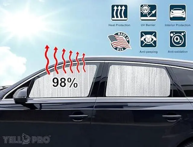 Alt view image 2 of 6 - YelloPro Side Window Rear Seat 2nd Row Sunshade Custom Fit for 2018 2019 2020 2021 2022 2023 Subaru Crosstrek SUV, 2.0i, 2.0i Premium, 2.0i Limited, UV Reflector Sun Protection (Set of 2)