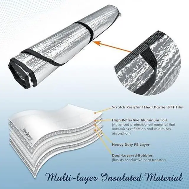 Alt view image 5 of 6 - YelloPro Custom Fit Reflective Front Windshield Sunshade Accessories for 2011 2012 2013 2014 2015 2016 2017 2018 2019 2020 Dodge Grand Caravan Minivan, Express Mainstreet Crew AVP RT SE SXT