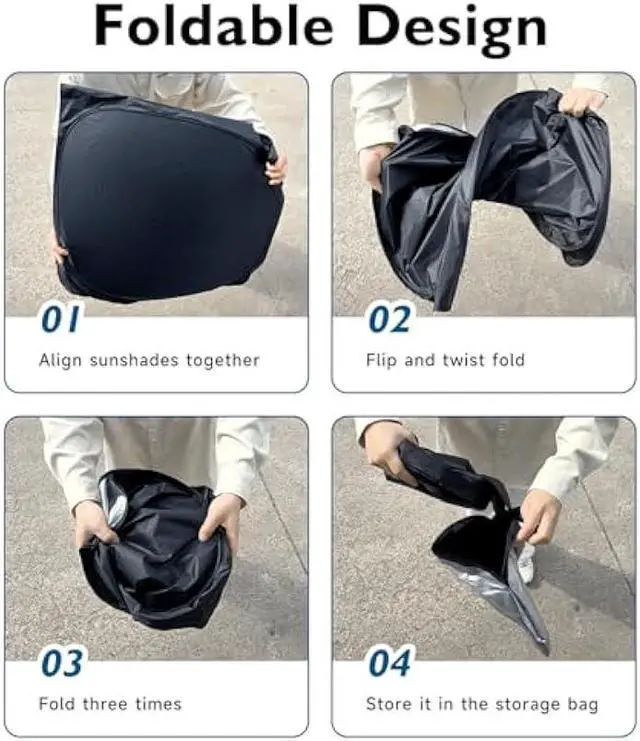 Alt view image 4 of 6 - BIBLOZ Windshield Sun Shade for Toyota RAV4 2013-2018 Accessories Foldable Car Sunshade Front Window Sun Visor PET Reflective Material Blocks UV Rays