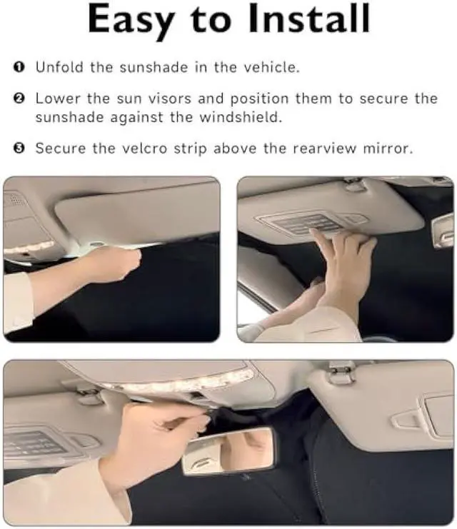 Alt view image 5 of 6 - BIBLOZ Windshield Sun Shade for Toyota RAV4 2013-2018 Accessories Foldable Car Sunshade Front Window Sun Visor PET Reflective Material Blocks UV Rays