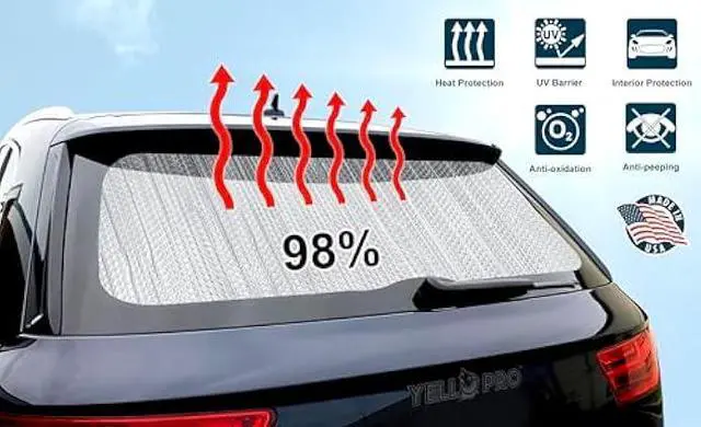 Alt view image 2 of 6 - Rear Tailgate Window Sunshade Custom Fit for 2016 2017 2018 2019 2020 2021 2022 Lexus RX SUV, UV Reflector Sun Protection Accessories