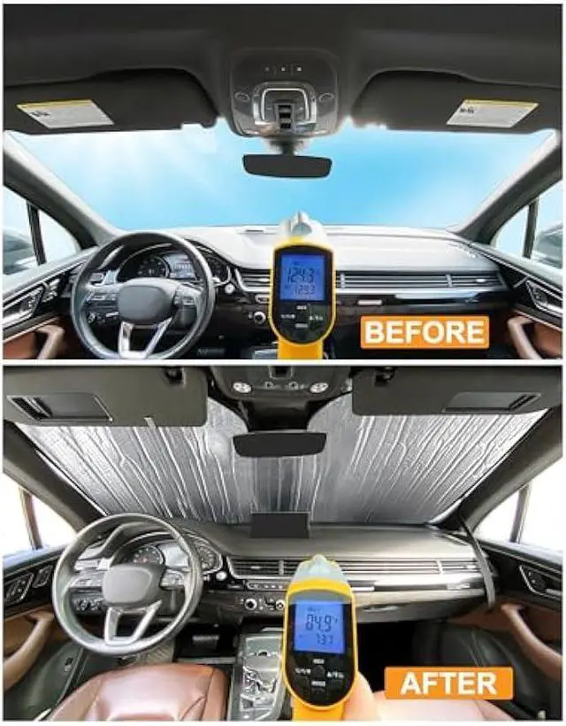 Alt view image 5 of 6 - Rear Tailgate Window Sunshade Custom Fit for 2016 2017 2018 2019 2020 2021 2022 Lexus RX SUV, UV Reflector Sun Protection Accessories