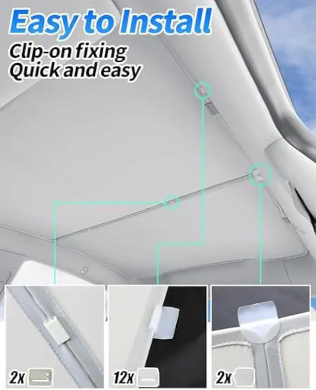 Alt view image 5 of 7 - for Tesla Model Y Juniper Sunshade Glass Roof Accessory Rear Windshield Sun Shade for Tesla Model Y Juniper 2025