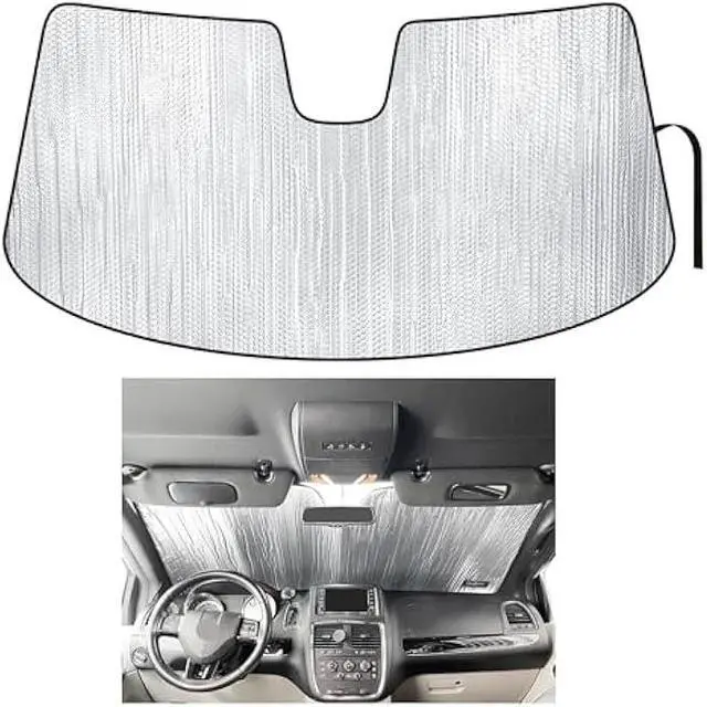 Main image of YelloPro Custom Fit Reflective Front Windshield Sunshade Accessories for 2011 2012 2013 2014 2015 2016 2017 2018 2019 2020 Dodge Grand Caravan Minivan, Express Mainstreet Crew AVP RT SE SXT