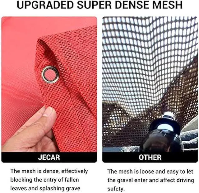 Alt view image 4 of 7 - JeCar JKU Sun Shade Mesh Sunshade Provides UV Sun Protection Exterior Accessories for Jeep Wrangler 2007-2018 JK Unlimited 4 Door Front & Rear, Red