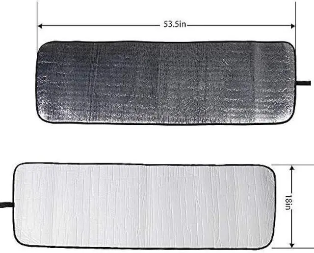 Alt view image 2 of 7 - JeCar Windshield Sun Shade Foldable Sun Visor Aluminum Foil Sunshade Interior Accessories Compatible with Jeep Wrangler 2018-2023 JL JLU & 2020-2023 Gladiator JT