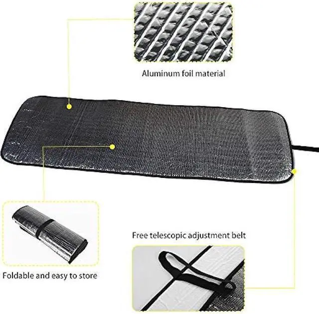 Alt view image 3 of 7 - JeCar Windshield Sun Shade Foldable Sun Visor Aluminum Foil Sunshade Interior Accessories Compatible with Jeep Wrangler 2018-2023 JL JLU & 2020-2023 Gladiator JT