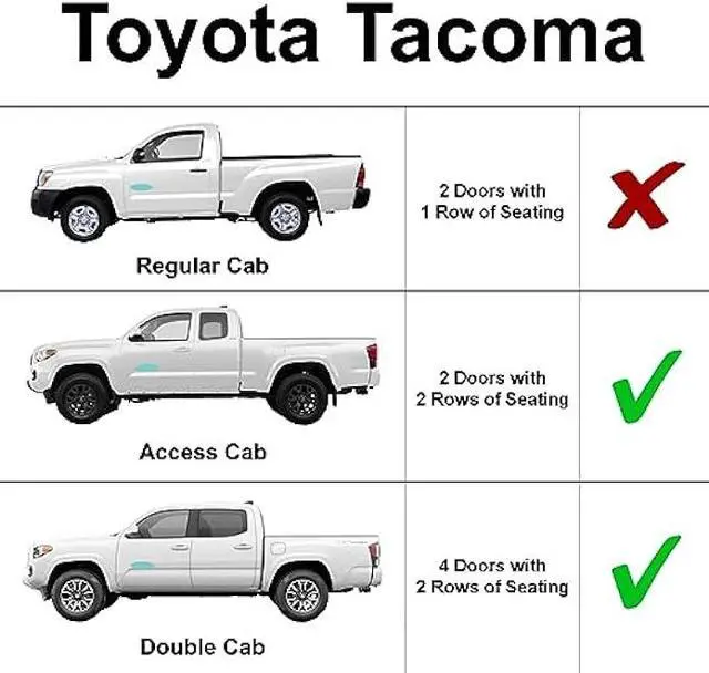 Alt view image 2 of 6 - YelloPro Side Window Front Seat Sunshade (Set of 2) Custom Fit for 2005 2006 2007 2008 2009 2010 2011 2012 2013 2014 2015 Toyota Tacoma, 2Dr 2 Door Access Cab 4Dr 4 Door Double Cab