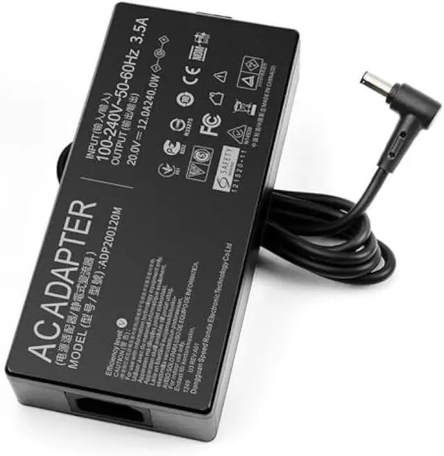 Alt view image 3 of 7 - 240W AC Adapter Power Supply Fit for Asus Rog Zephyrus Duo 15 GX550LXS, M16 GU603HM, G14 GA401Q G15 GA502D S15 GX502 S17 GX701 G533QS Gaming Laptop Charger ADP-240EB B A20-240P1A