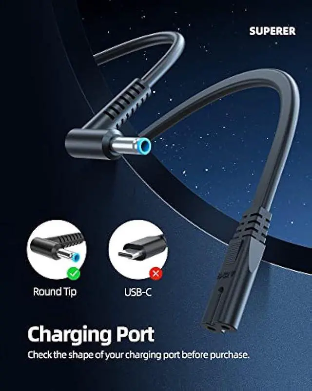 Alt view image 2 of 7 - Model Charger Fit for HP 15-dw 15-dy 15-db 15-ef 15-dx 15-da 15-ay 15-ba 15-bw 15-f 15-u 15-bs 15-af 15-au 15-eh 15-cw 15-ac 15-ax 15-d 15-di 15-ds 15-dr 15-ed 15-ee 15-eg 15-fd Laptop Power Cord