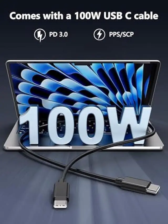 Alt view image 2 of 5 - 100W USB C Charger Block,4-Port GaN Fast Charger Compatible with MacBook Pro, MacBook Air, Google Pixelbook, ThinkPad, Dell XPS, iPad Pro, Galaxy iPhone All USB C Devices 6ft