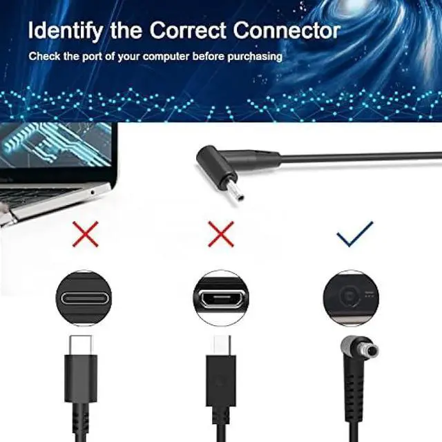 Alt view image 4 of 4 - AC Charger Fit for Samsung Galaxy Book Flex 2 Alpha - (Safety Certified by UL)(Compatible with NP730QDA-KB1US KA1US Laptop)