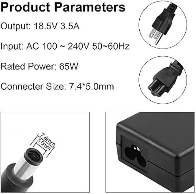 Alt view image 5 of 6 - Laptop Charger AC Power Adapter for HP 608425-001 609939-001 18.5V 3.5A 65W