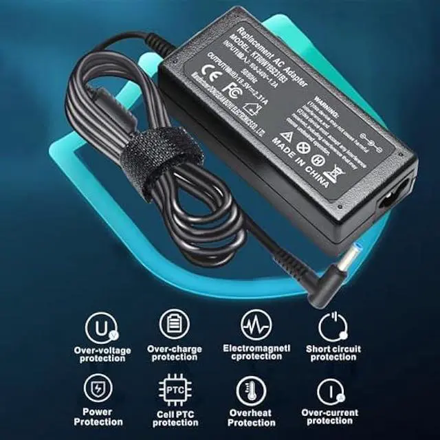 Alt view image 3 of 5 - 45W 740015-002 741727-001 L25296-001 AC Adapter for HP Pavilion x360 Envy Spectre Elitebook 840 ProBook Laptop Notebook Power Supply Cord Blue Tip 4.5 * 3.0mm