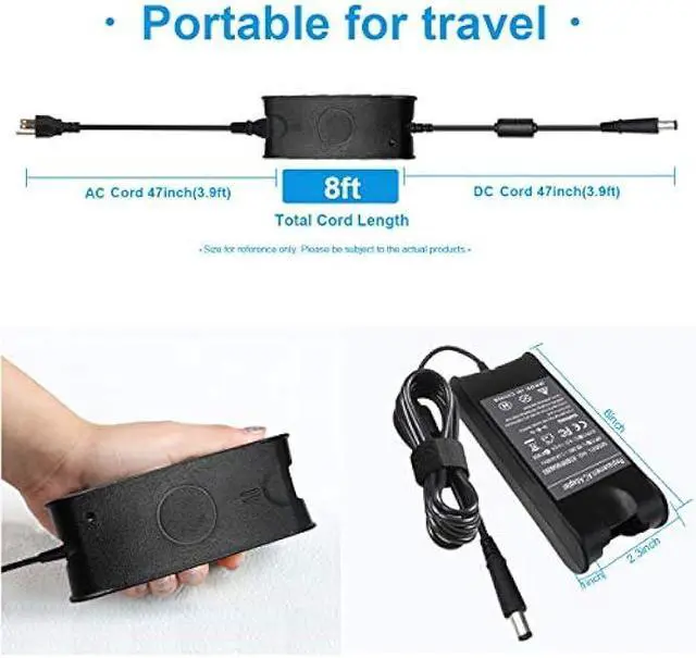 Alt view image 3 of 7 - 90W 19.5V 4.62A AC Charger Compatible with Dell Inspiron 17R N7110 N5110 1720 1537 1564 N4110 3721 6000 6400 Latitude E6410 E4310 3450 3543 E4300 E6220 E6400 E6510 XPS M1330 M1530 Studio 1737 1558