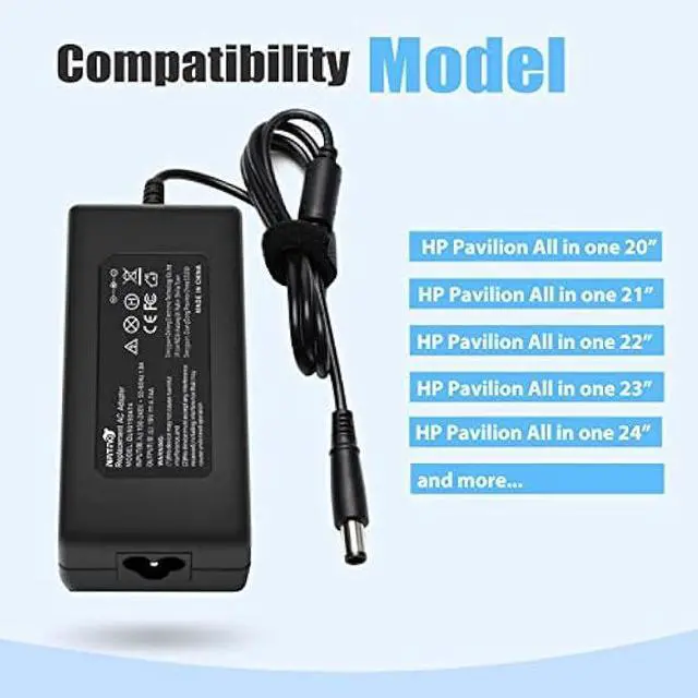 Alt view image 2 of 5 - 90W 19V 4.74A AC Adapter Charger Power Supply for HP Pavilion All-in-One Desktop PC 20-B010 20-B013W 20-B014 21-h010 21-2024 22-3010 22-3020 22-3030 22-3110 23-g010 24-G014 24-F0047C