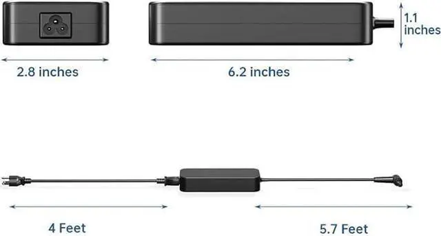 Alt view image 5 of 6 - 120W AC Charger Fit for Asus Rog GL552VW GL552V GL551J GL551JW Laptop, PA-1121-28 19V 6.32A AC Adapter Power Supply