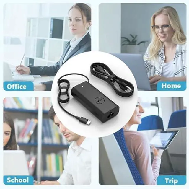 Alt view image 6 of 7 - 2025 AI PC Adapter Compatible with Dell Latitude Charger 5550 5450 5530 5350 7650 7530 7450 7455 7455 65W USB C Business Premium AI Laptop Power Adapter