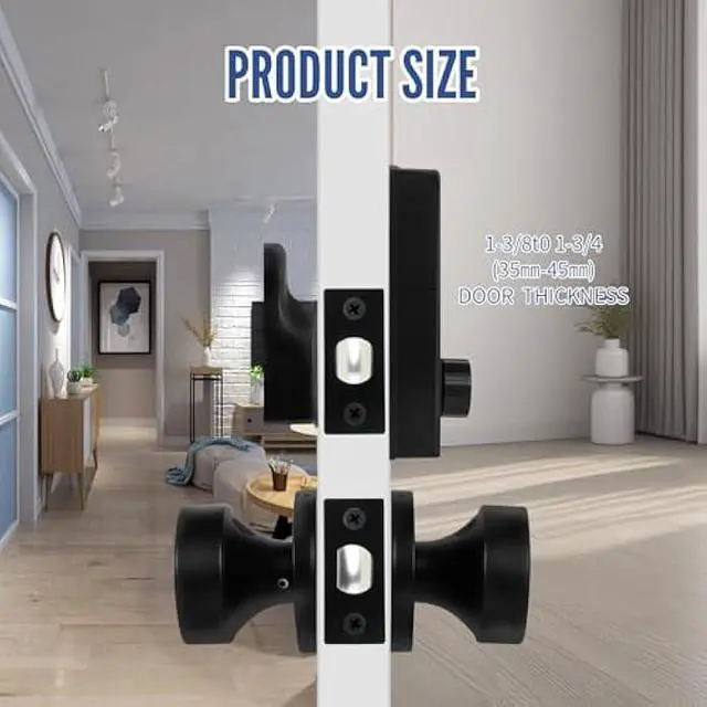 Alt view image 5 of 5 - Electronic Deadbolt Keypad with Doorknobs Lock Set for Front Door, Exterior Door Lock Set with Touchscreen Deadbolt, Electronic Door Lock with Handle, Matte Black