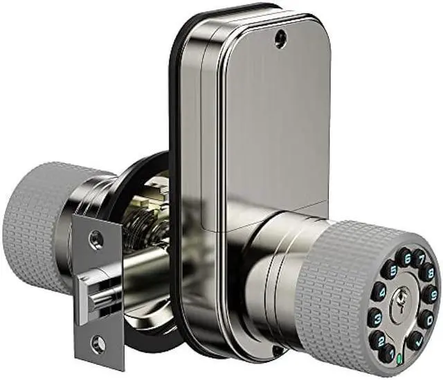 Main image of Double Sided Keypad Door Knob with Dual Cylinders and Key Alike, iuknob Keyless Entry Smart Door Lock for Entrance, Fence, Gate, Swimming Pool,Waterproof and Weatherproof for Outdoor & Interior Door.