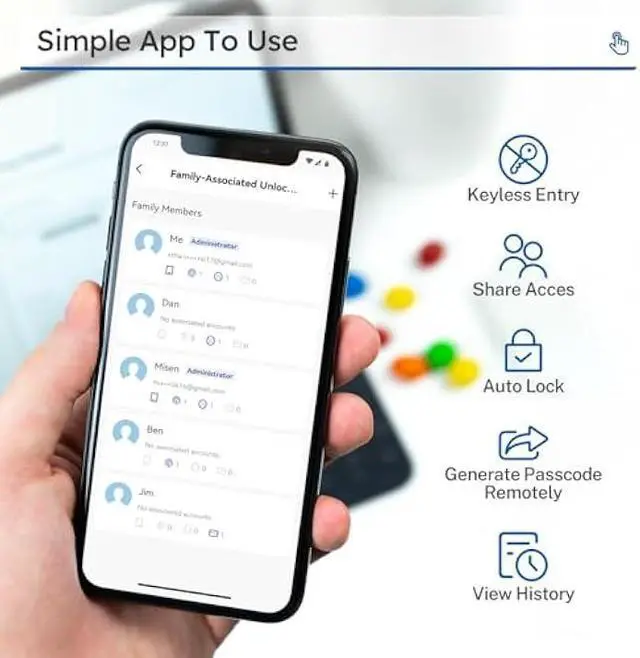 Alt view image 3 of 5 - Keypad Smart Door Lock with Knob: Kucacci Keyless Entry Fingerprint Lock for Front Door - Keypad Digital Lock with Handle - Electronic Code Door Knob - Easy Installation - Generate Passcode Remotely
