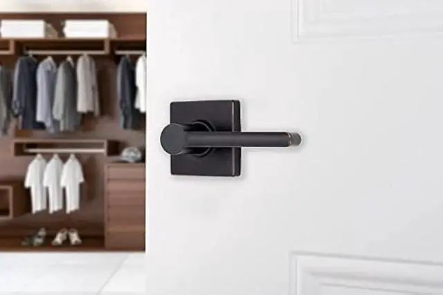 Alt view image 2 of 5 - BRINKS  6-Pack Tuscan Bronze Contemporary Interior Passage Straight Door Lever  Keyless Oil Rubbed Bronze Finish Non-Locking Straight Door Handle