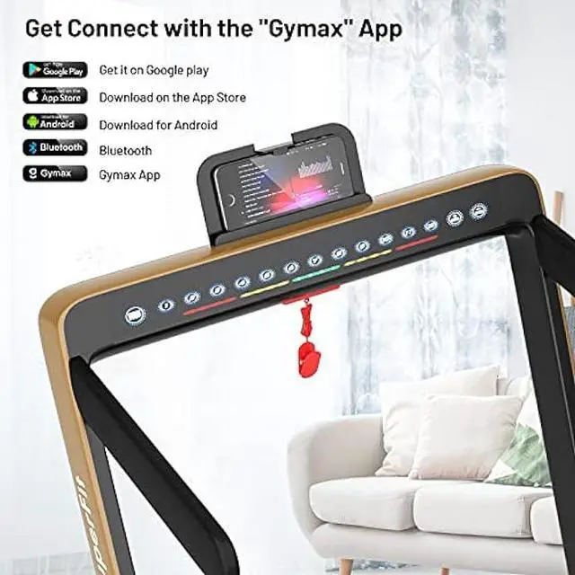 Alt view image 2 of 6 - GYMAX Walking Pad, Dual LED Display 2 in 1 Under Desk Treadmill for Home with Remote & Smart App Control, 2.25HP Foldable Portable Treadmill Running Machine for Office Small Space