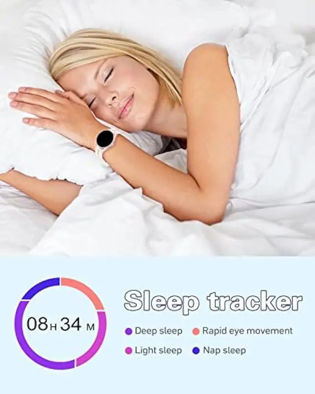 Alt view image 6 of 6 - HUAKUA Smart Watches for Women Men (Answer/Make Calls) Compatible with iPhone/Android Phones, Round Smartwatch Digital Watch Fitness Tracker with Heart Rate Monitor Sleep Tracker Waterproof Pink