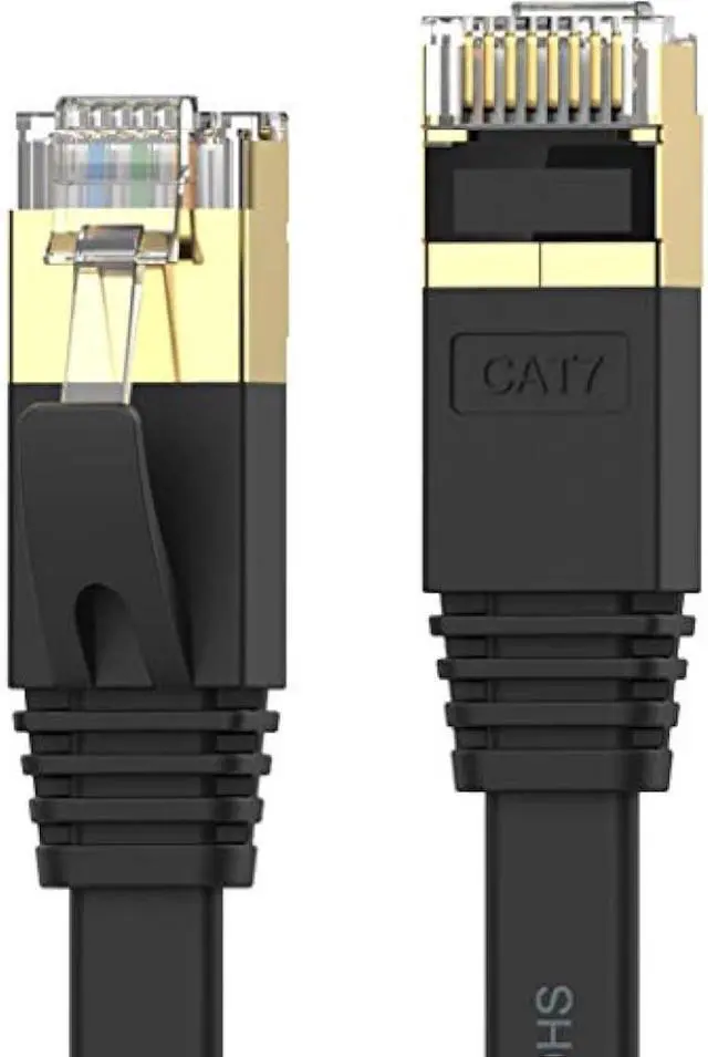 Main image of Cat 7 Ethernet Cable 100 ft High Speed 10Gbps 600MHz, Shielded Long Ethernet Cord, LAN Cable with RJ45, Flat Internet Network Patch Cord, Fast LAN Wire for Gaming, PS5/4/3, Xbox, Modem, Router