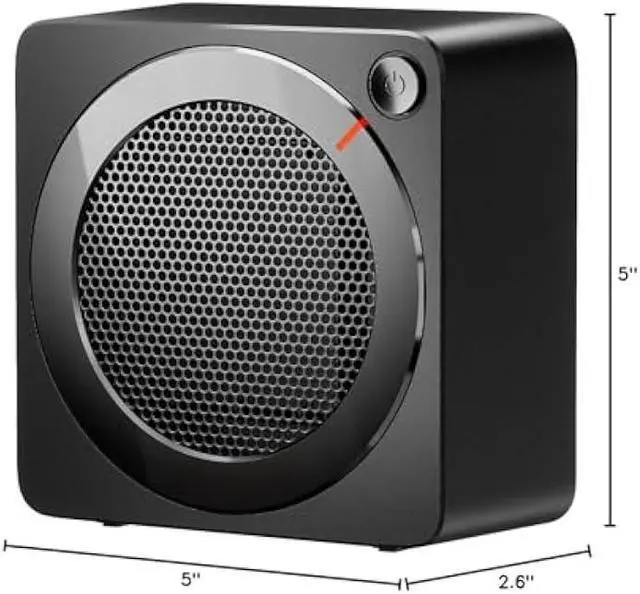 Alt view image 3 of 5 - Gaiatop Mini Space Heater, Lightweight PTC Ceramic Fast Heating 500W Energy Efficient for Indoor Use, Overheating & 45° Tip-Over Protection, Portable Desk Electric Heaters for Office Home Black