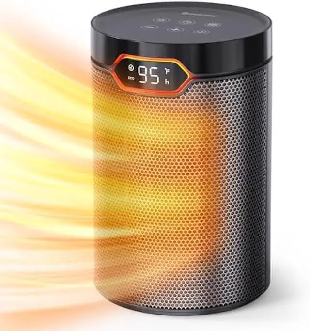Main image of BREEZOME Space Heater, Portable Electric Heaters for Indoor Use with Thermostat & 24H Timer, 1500W PTC Ceramic Quiet Fast Heating Desk Heater, Safety Room Heaters for Home Bedroom Office