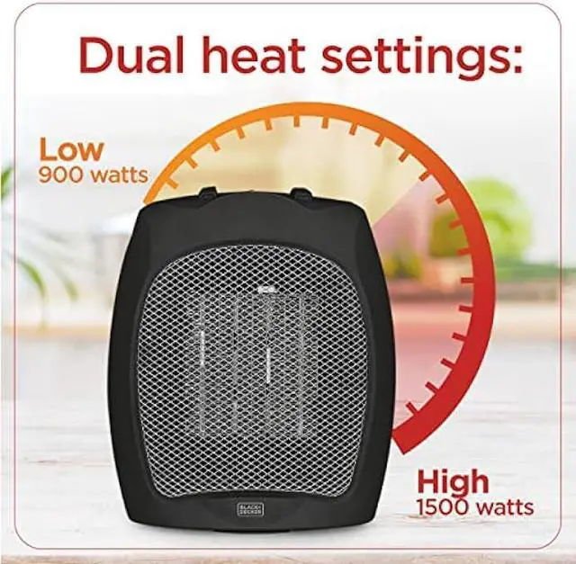 Alt view image 3 of 5 - BLACK+DECKER Small Space Heater, 1500W Ceramic Heater for Indoor Use