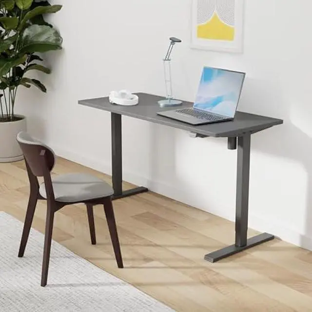 Alt view image 2 of 5 - SANODESK Electric Standing Desk 40 x 24 Inches Whole-Piece Desktop Height Adjustable Stand Up Desk w/6-Button Controller Ergonomic Computer Desk for Home Office, Black Frame + Black Tabletop