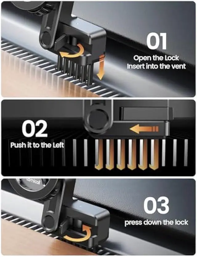 Alt view image 3 of 5 - Lamicall for Tesla Phone Mount Holder [Strongest Magnet Power] for Tesla Model 3 Y Car Accessories fits iPhone 16 15 14 Pro Max Plus [ONLY FIT for 2017-2022 Model 3, 2020-2023 Model Y]