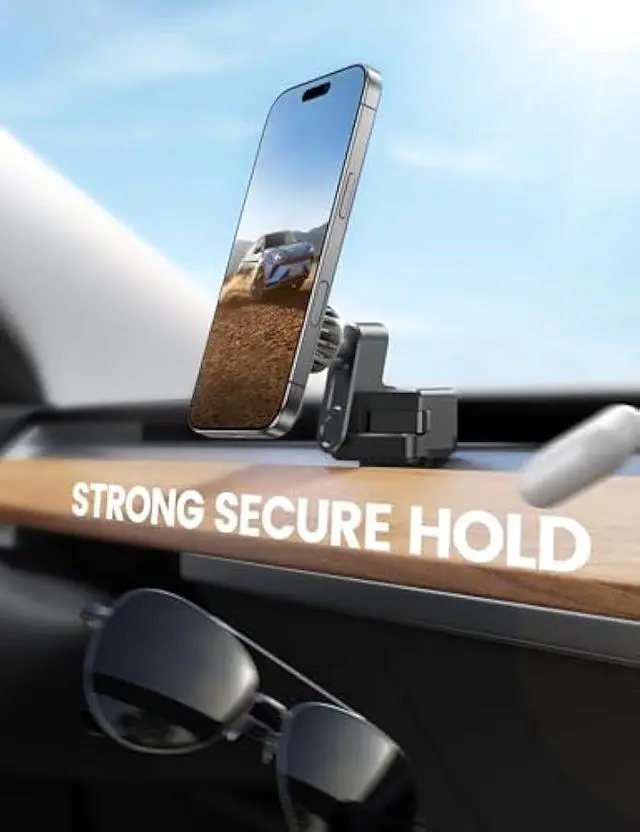 Alt view image 4 of 5 - Lamicall for Tesla Phone Mount Holder [Strongest Magnet Power] for Tesla Model 3 Y Car Accessories fits iPhone 16 15 14 Pro Max Plus [ONLY FIT for 2017-2022 Model 3, 2020-2023 Model Y]