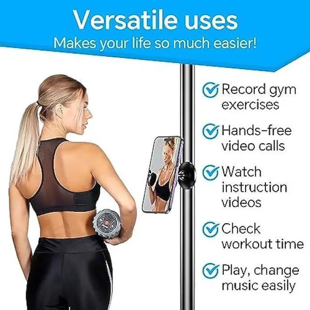 Alt view image 4 of 6 - Gym Magnetic Phone Holder Mount for MagSafeAll MetalDual Magnetic Phone Holder for Gym Accessories Attach to Metal Surface, Gym Phone Holder Magnet for iPhone 16 15 14 13 Pro Max Gift for Men Women