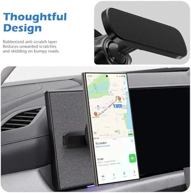 Alt view image 5 of 6 - Designed for Hyundai Ioniq 5 Phone Mount, Magnetically Attaches to Metallic Dashboard for 2024 2025 Hyundai Sonata Kona & 2022-2025 Ioniq5 2026 Ioniq 9 [Compatible with MagSafe]