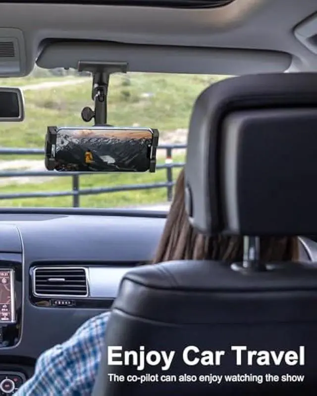 Alt view image 4 of 5 - Metal Sun Visor Car Phone Holder, 360 Degree Rotation Multifunctional Phone Holder for Car Visor Clamp, Upgraded Magic Arm More Stable for Your Car Mount for iPhone 16 15 14 13 12 Android Smartphones