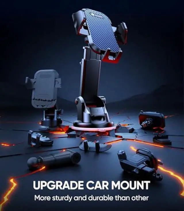 Alt view image 2 of 7 - VICSEED Dark Blue Phone Holders for Your Car [Upgraded True Military-Grade Strongest Suction] Cell Phone Mount for Car Dashboard Windshield Vent Truck Boat Stand Adjustable for iPhone Android